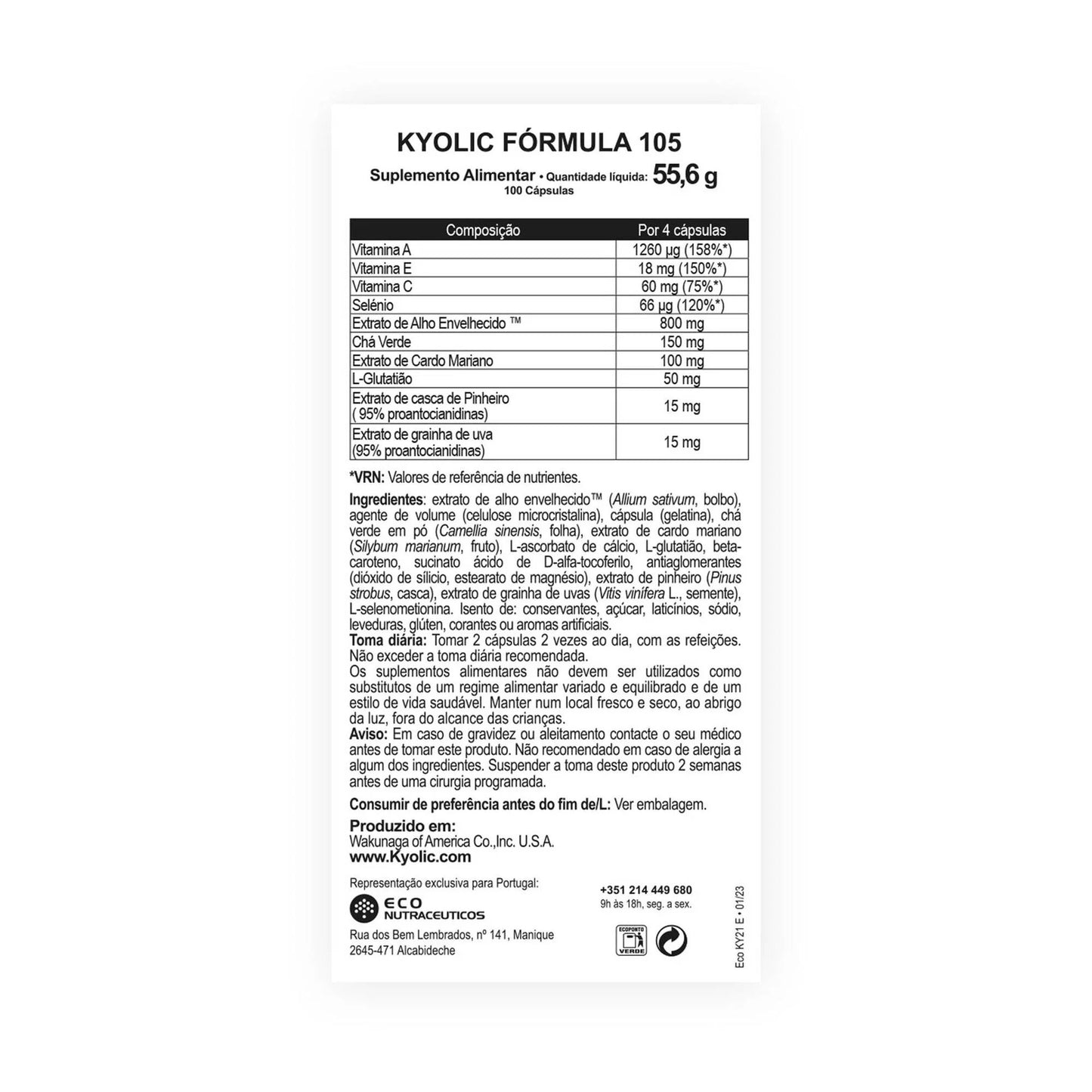 Formula 105 - Detox Anti-Aging - KYOLIC - 100 CAPS