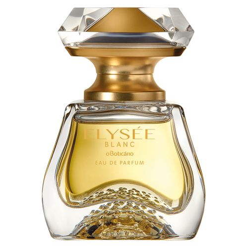 Elysée Blanc Eau de Parfum feminino frasco elegante dourado perfume chipre floral frutado com jasmim sambac oBoticário