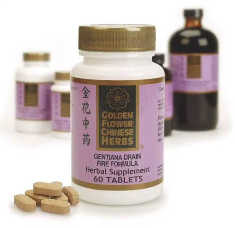 Gentiana Drain Fire Formula - Golden Flower - 60 comprimidos