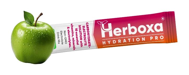 Herboxa Hydration Pro sabor maçã bebida de hidratação com eletrólitos e vitaminas