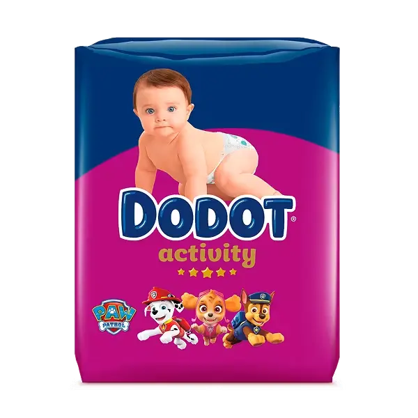 Embalagem de fraldas Dodot Activity com desenhos PAW Patrol