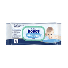 Embalagem das toalhitas Dodot 99% Aqua