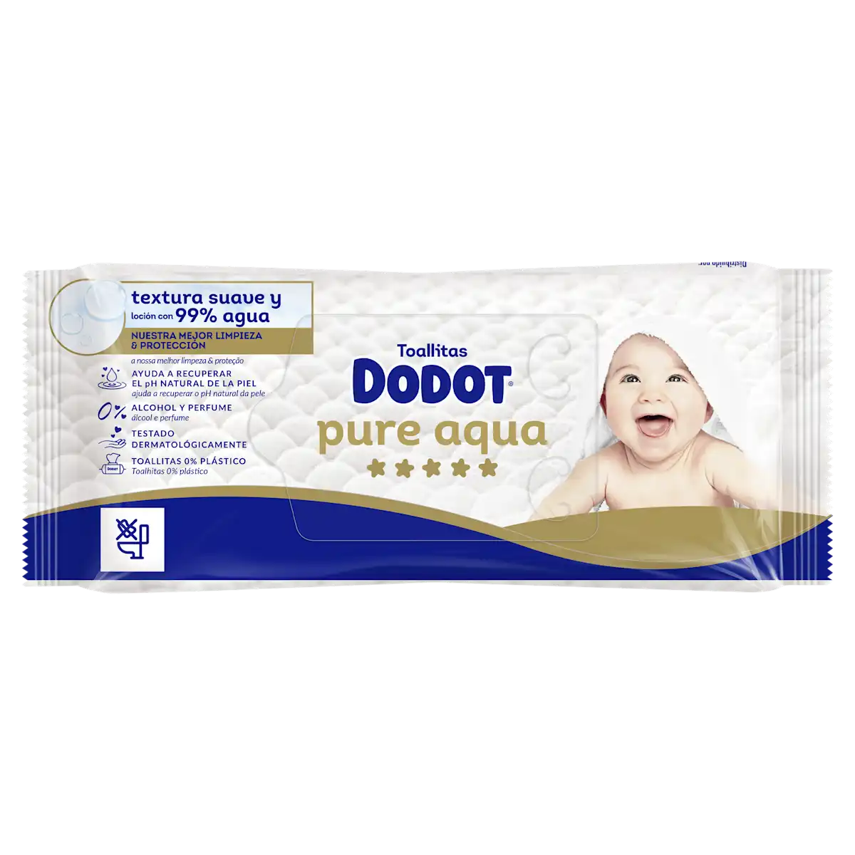 Embalagem das toalhitas Dodot Pure Aqua