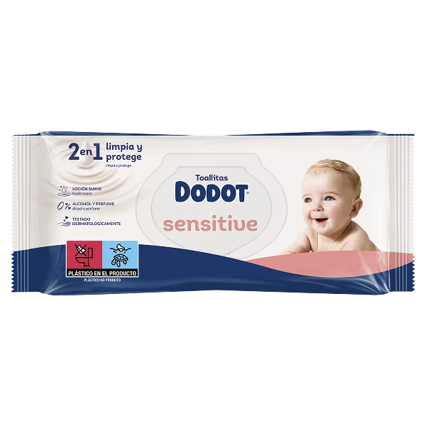 Embalagem das toalhitas Dodot Sensitive