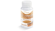 Frasco de Naturprazol – suplemento alimentar à base de feno-grego da Naturmil, 60 cápsulas, apoio natural para azia e equilíbrio digestivo.
