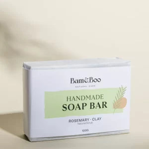 O Sabonete Alecrim e Argila Bam & Boo de 100g é um produto de cuidado pessoal natural que limpa suavemente a pele, ajuda a remover a sujeira, o excesso de óleo e impurezas.