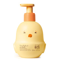 Frasco Boti Baby Loção Banho e Pós Banho 200ml com design pintainho divertido.