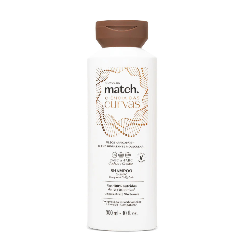 Shampoo Match Ciência das Curvas 300ml para cabelos cacheados e crespos