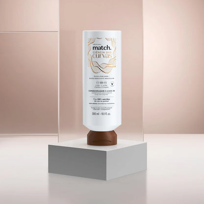 Embalagem do Condicionador e Leave-In Match Ciência das Curvas 300ml.