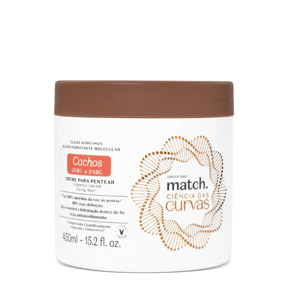 Creme para pentear cachos Match Ciência das Curvas 450ml embalagem