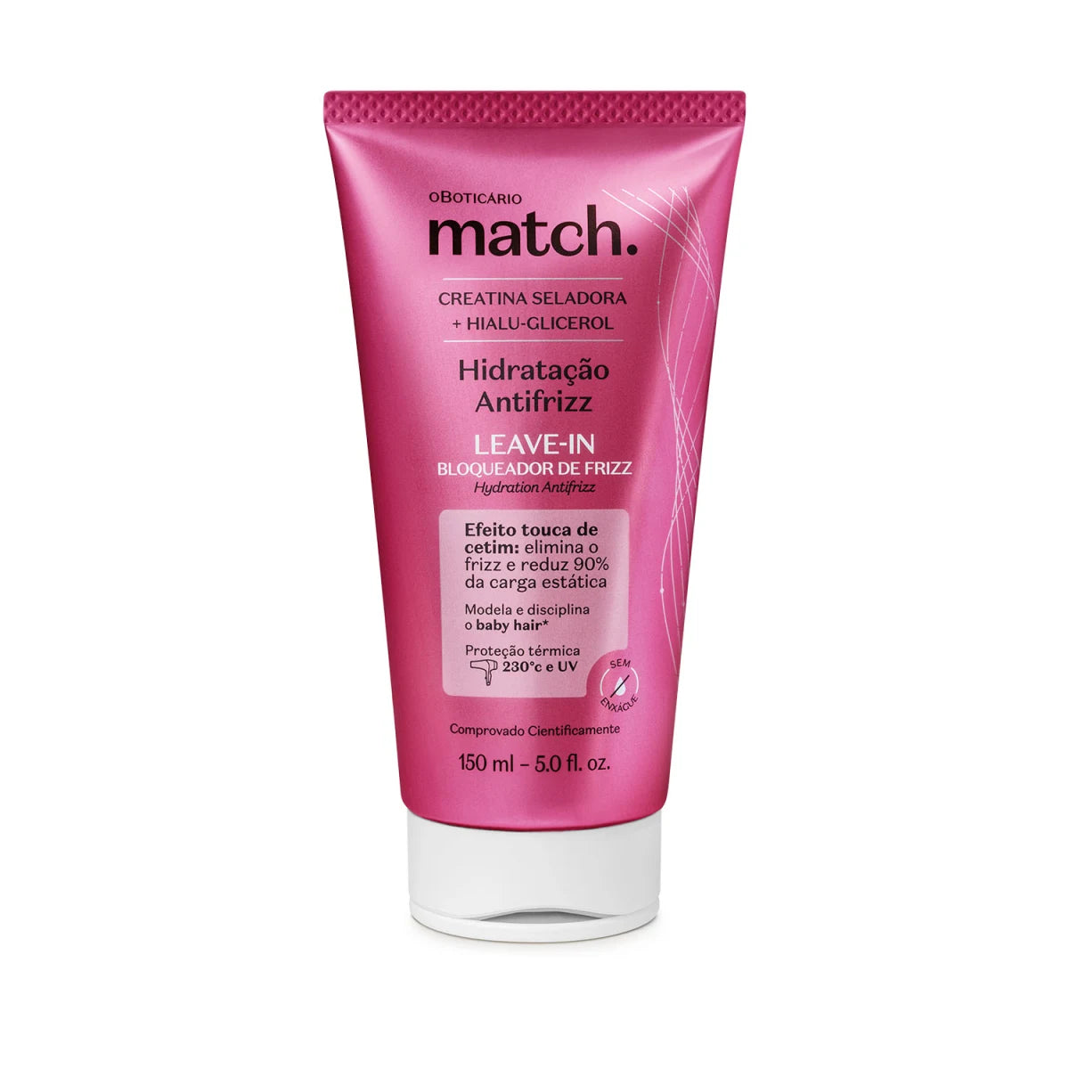 Leave-in antifrizz Match Hidratação Antifrizz com creatina e ácido hialurónico 150ml