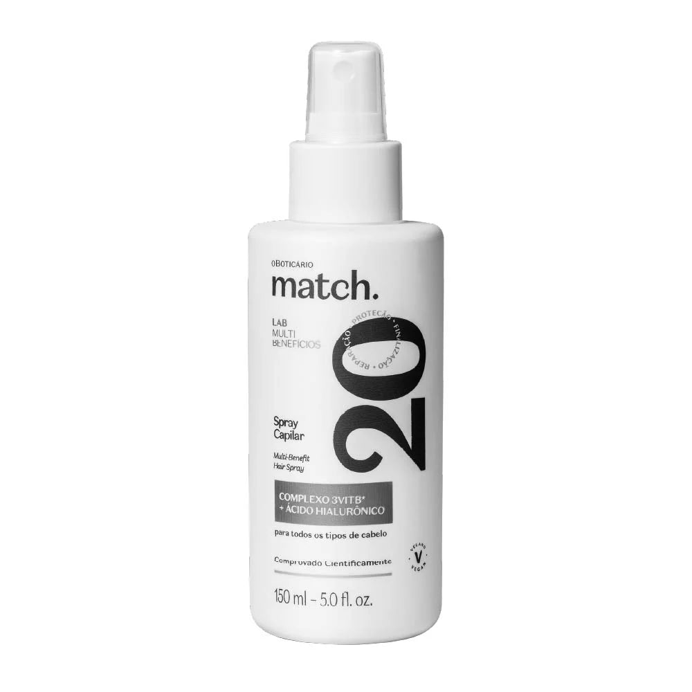 Spray Capilar Multi Benefícios Match Lab 2.0 150ml para reparação, proteção térmica e controlo do frizz.