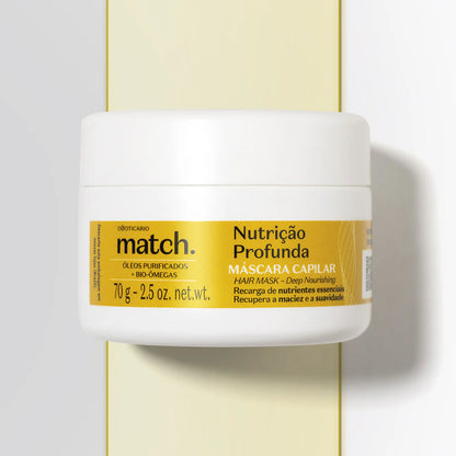 Máscara capilar Match Nutrição Profunda 70g para cabelos secos