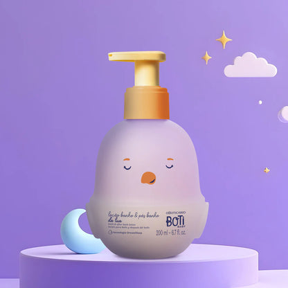 Loção corporal bebé Boti Baby Lua com ambiente noturno relaxante