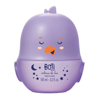 Colónia Boti Baby Lua 100ml embalagem roxa em formato divertido