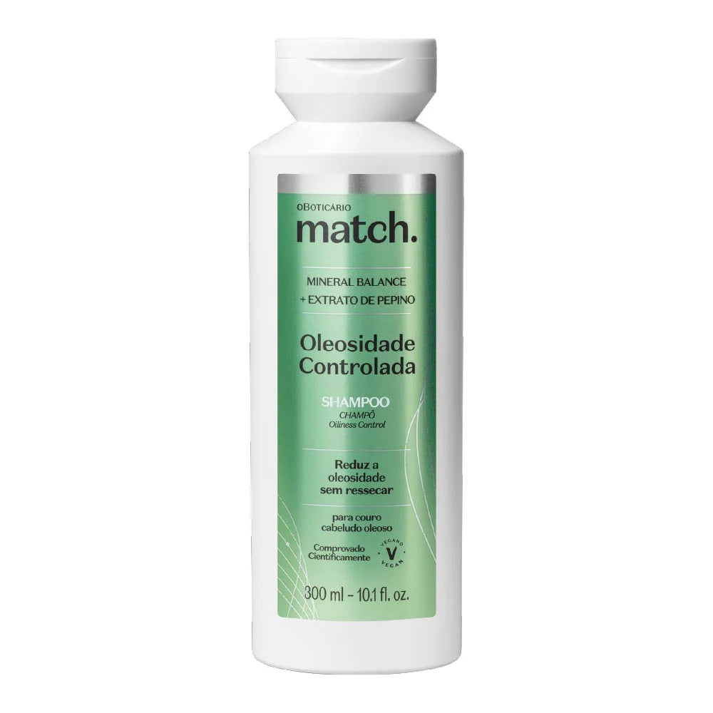 Match Shampoo Controlo da Oleosidade Mineral Balance e Extrato de Pepino 300ml