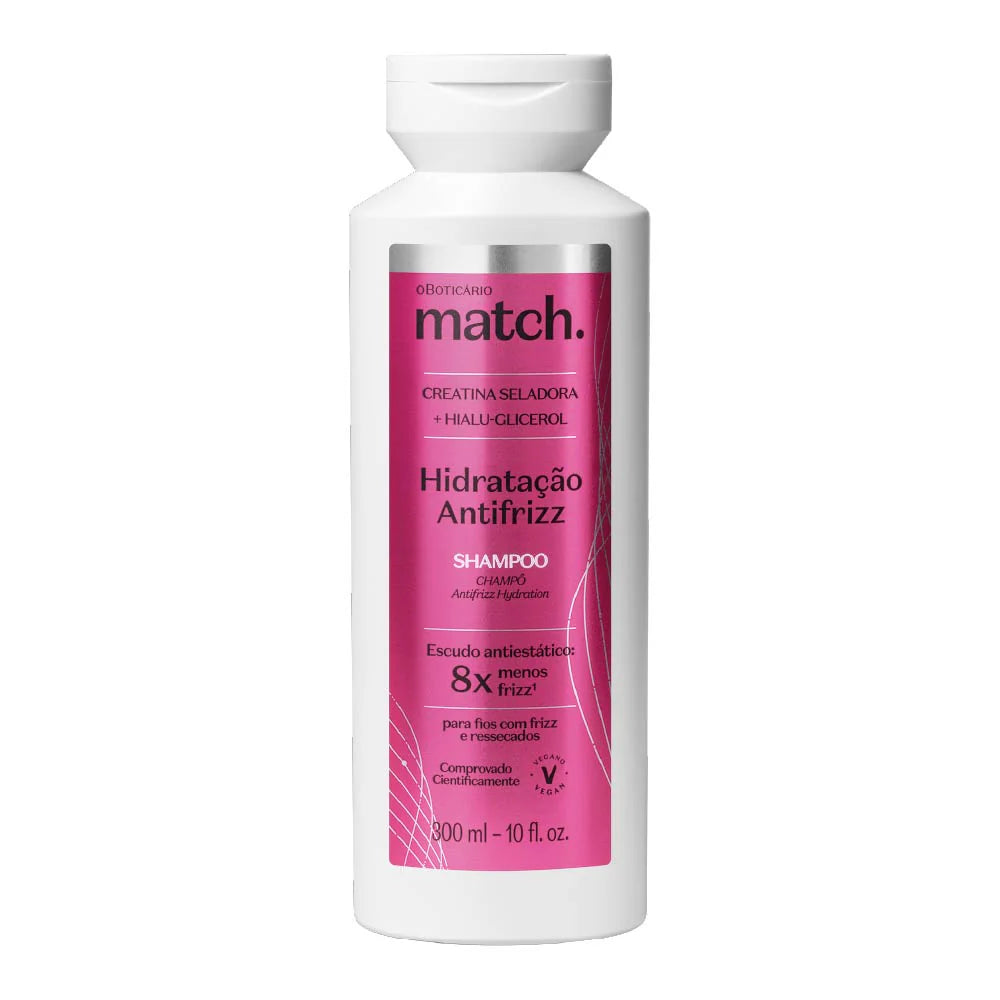 Shampoo Match Hidratação Antifrizz para cabelo seco e com frizz