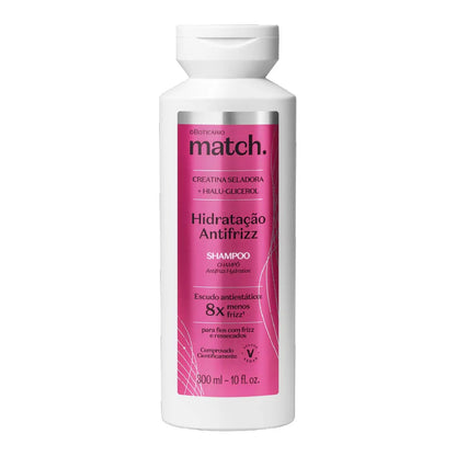 Shampoo Match Hidratação Antifrizz para cabelo seco e com frizz