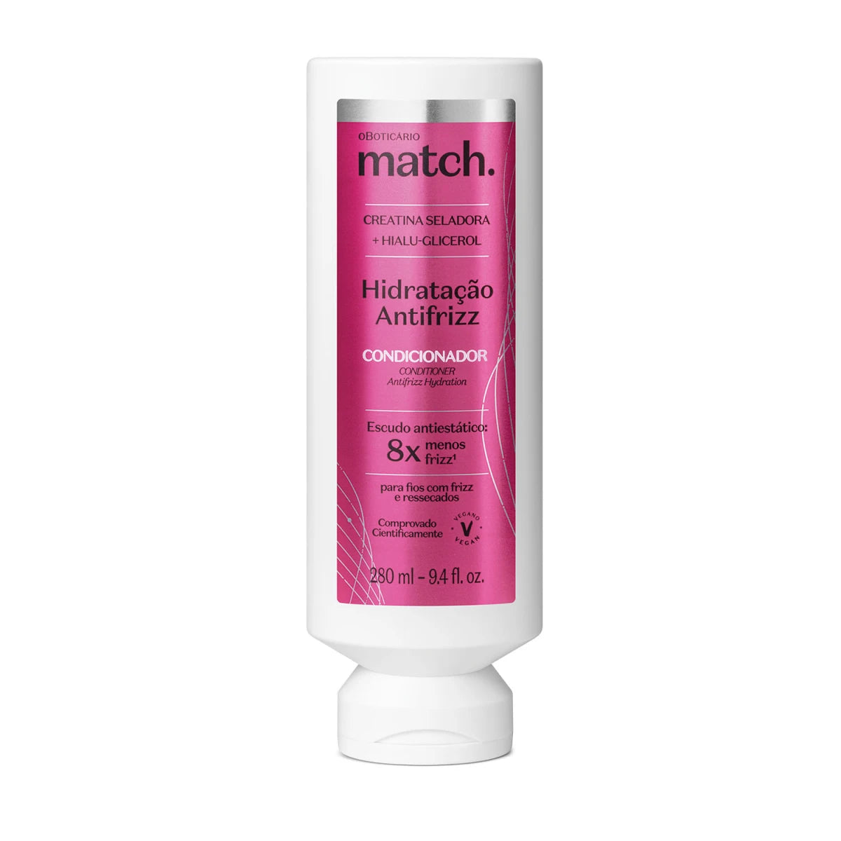 Condicionador Match Hidratação Antifrizz com creatina e ácido hialurónico 280ml