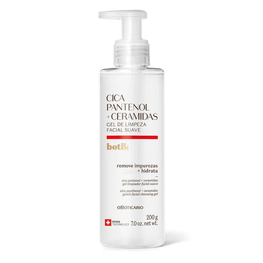 Gel de Limpeza Facial Suave Botik Cica Pantenol + Ceramidas 200 g com doseador