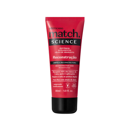 Ampola capilar Match Science Reconstrução 30ml embalagem frontal