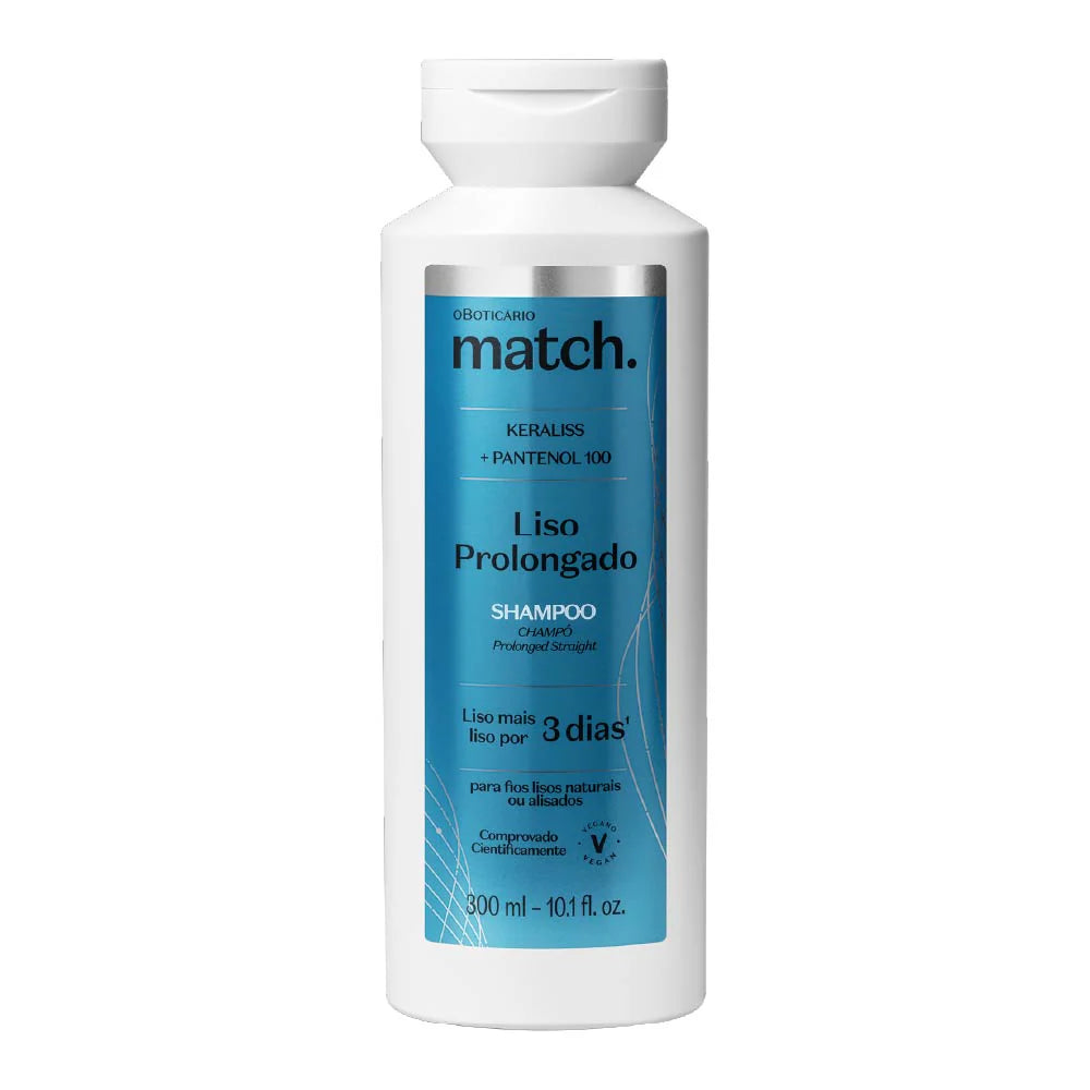 Champô Match Liso Prolongado para cabelo liso com Keraliss e Pantenol