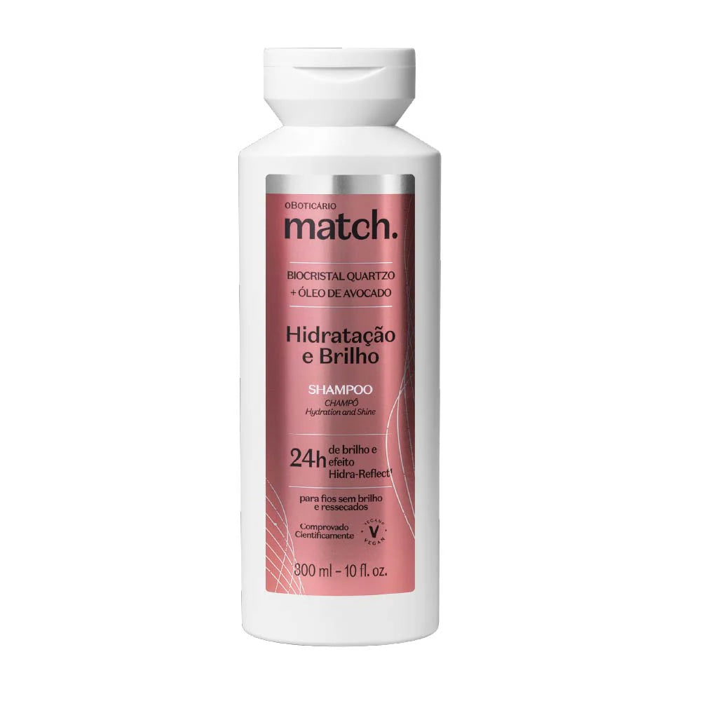 Shampoo Match Hidratação e Brilho com biocristal quartzo 300ml