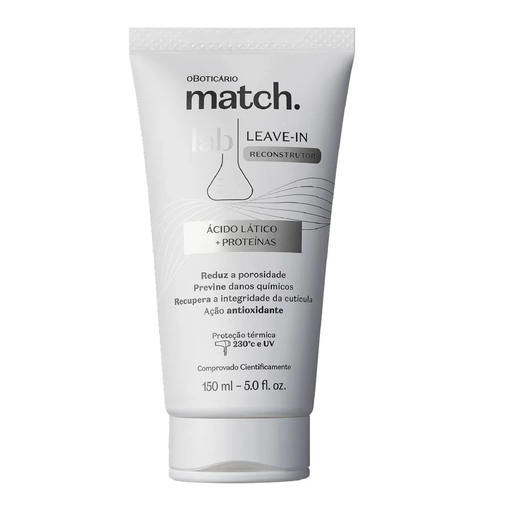 Leave-In Reconstrutor Multibenefícios Match Lab Ácido Lático + Proteínas 150ml oBoticário