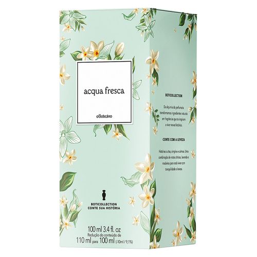 Embalagem Acqua Fresca EDT 100ml caixa verde floral perfume feminino fresco
