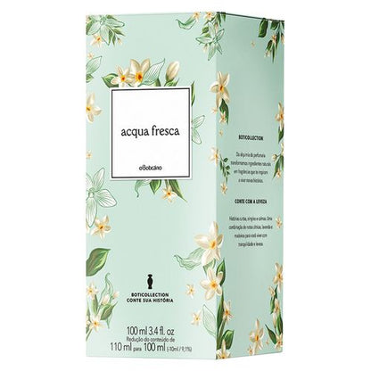 Embalagem Acqua Fresca EDT 100ml caixa verde floral perfume feminino fresco