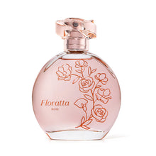 Perfume Floratta Rose Eau de Toilette frasco feminino floral rosa com ilustração de flores