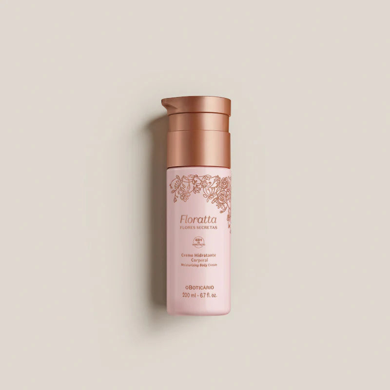 Embalagem Floratta Flores Secretas hidratante corporal 48h hidratação