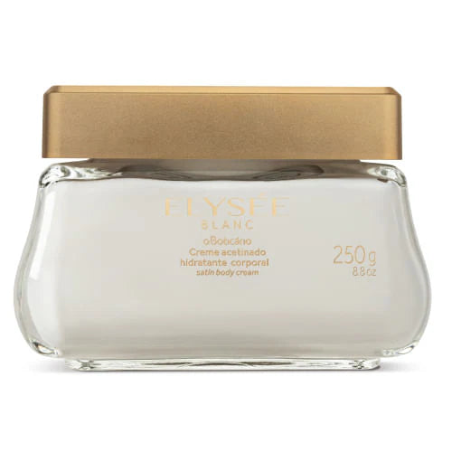 Creme hidratante acetinado Elysée Blanc 250g com textura cremosa e fragrância sofisticada