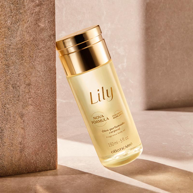 Óleo perfumado Lily aplicado no banho hidratação e perfume duradouro