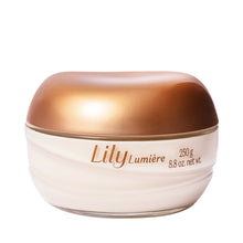 Creme Acetinado Lily Lumière 250g com hidratação corporal até 48 horas e fragrância floriental frutal
