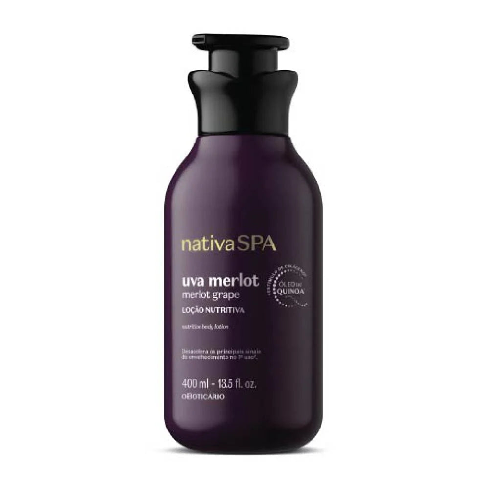 Frasco loção hidratante Nativa SPA Uva Merlot 400ml