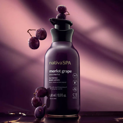 Loção hidratante corporal Nativa SPA Uva Merlot 400ml com uvas