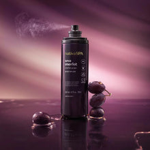 Body Splash Nativa Spa Uva Merlot com uvas frescas e fundo roxo sensorial