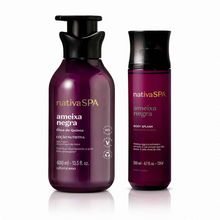 Kit Nativa SPA Ameixa Negra oBoticário com Loção Hidratante Corporal 400 ml e Body Splash 200 ml para hidratação e perfumação corporal envolvente.
