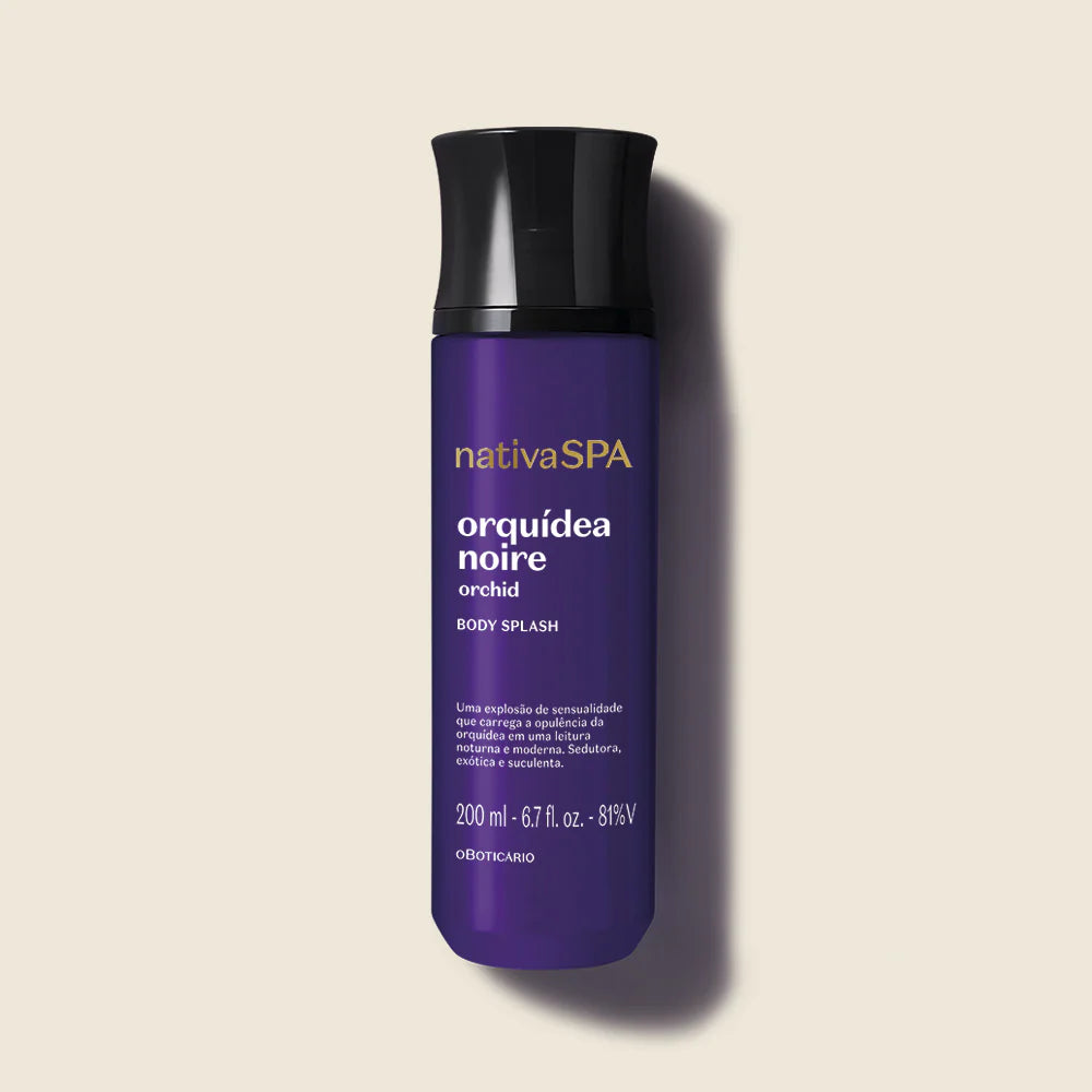 Nativa Spa Orquídea Noire Body Splash 200ml vista frontal embalagem elegante