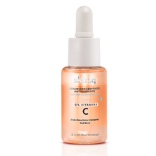 Sérum Concentrado Antioxidante Vitamina C – 30ml – Skin.q – oBoticário, frasco transparente com pipeta e líquido alaranjado, fórmula com 10% de Vitamina C, Goji Berry e Ácido Hialurónico Inteligente.