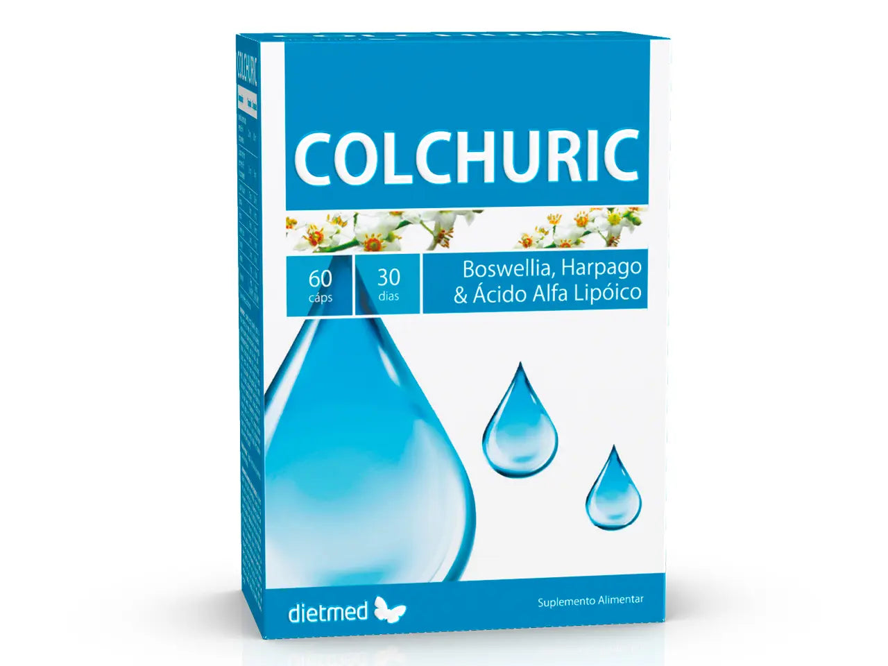 Colchuric Dietmed 60 cápsulas para suporte do ácido úrico, gota e conforto articular.