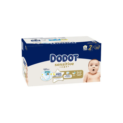 Embalagem de fraldas Dodot Sensitive T2, 4-8 kg, com 88 fraldas