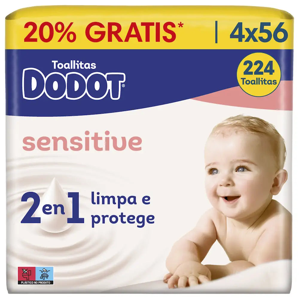 Dodot Sensitive - 4x56 toalhitas