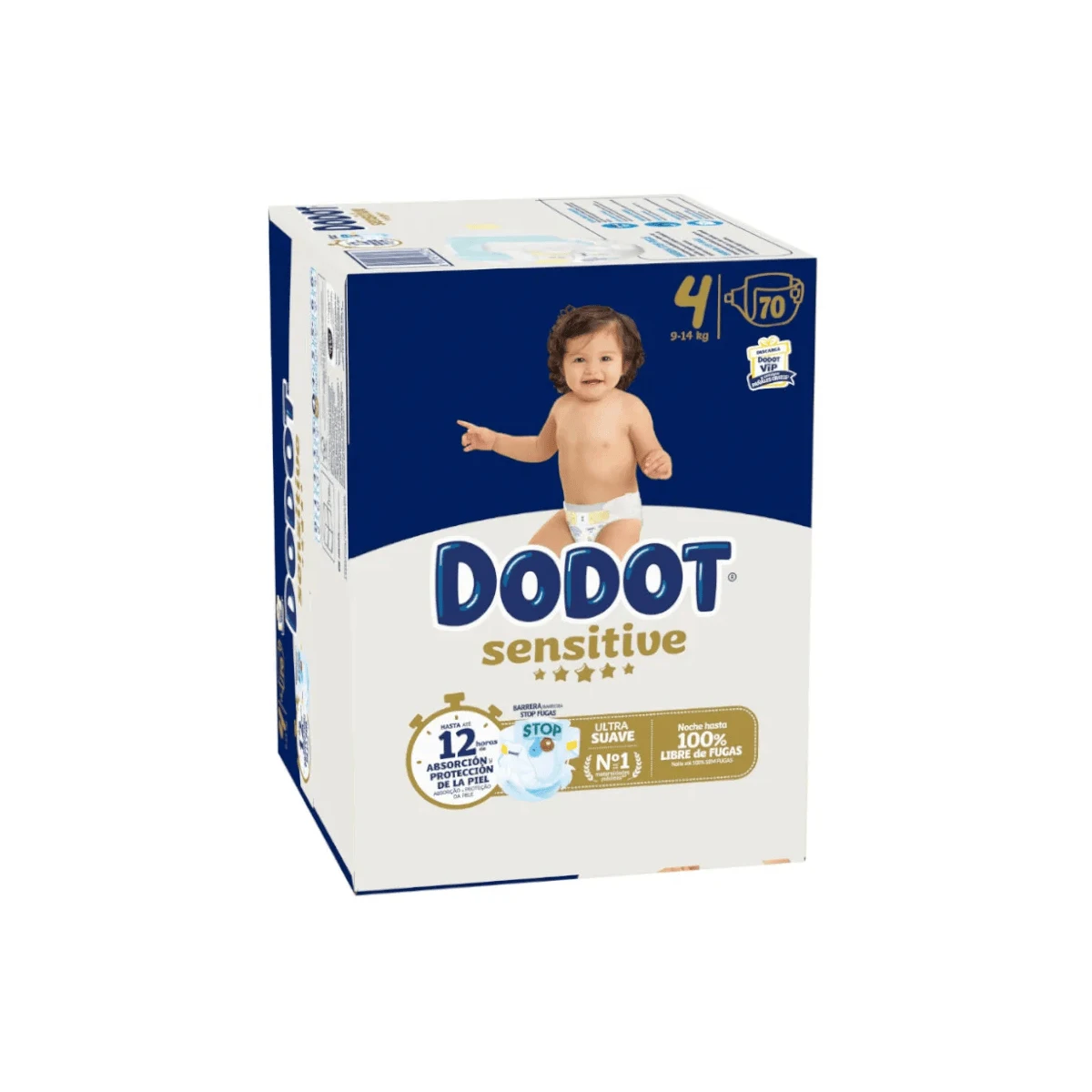 Embalagem de fraldas Dodot Sensitive T4, 9-14 kg, com 70 fraldas