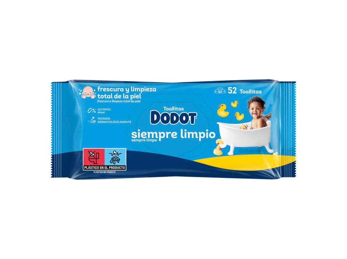 Toalhitas Dodot Azul - embalagem de 52 toalhitas