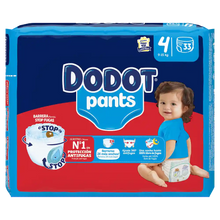 Embalagem de fraldas-cueca Dodot Pants T4, 9-15 kg, com 33 unidades
