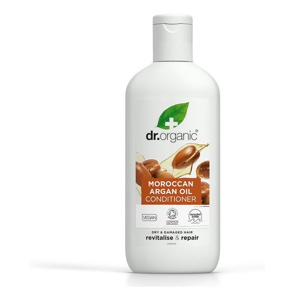 Frasco branco oval de Amaciador Óleo de Argão Bio, com tampa transparente e rótulo laranja e branco, apresentação de 265 ml.