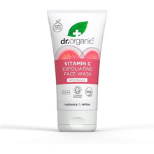 Esfoliante facial bio de goiaba em tubo branco de 150 ml, com detalhes em tons de rosa e ilustração de goiaba.