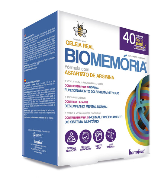 BIOMEMÓRIA 10 Ampolas Grátis - Fharmonat - 40 Ampolas